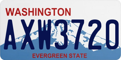 WA license plate AXW3720