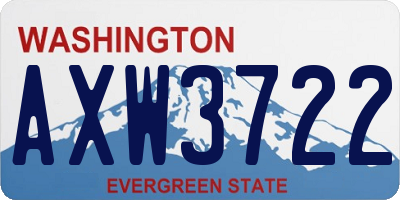 WA license plate AXW3722