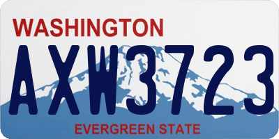 WA license plate AXW3723
