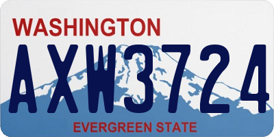WA license plate AXW3724