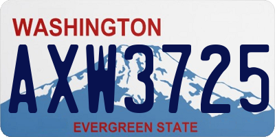 WA license plate AXW3725