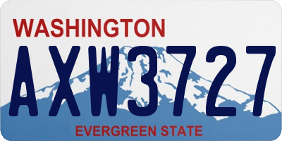 WA license plate AXW3727