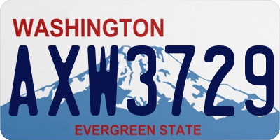WA license plate AXW3729