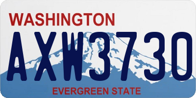 WA license plate AXW3730