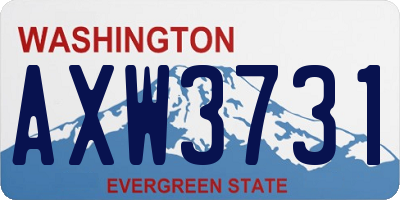 WA license plate AXW3731
