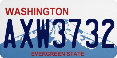 WA license plate AXW3732