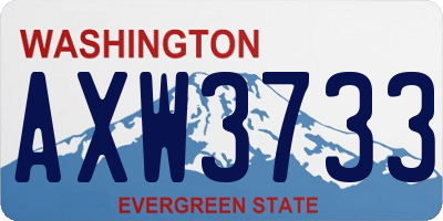 WA license plate AXW3733