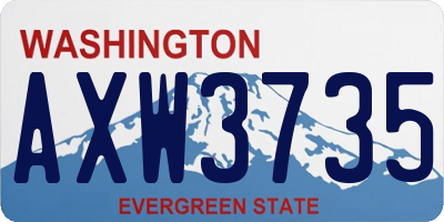 WA license plate AXW3735