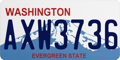 WA license plate AXW3736