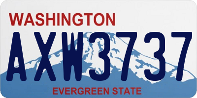 WA license plate AXW3737