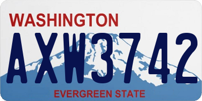 WA license plate AXW3742