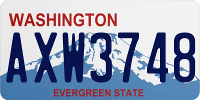 WA license plate AXW3748