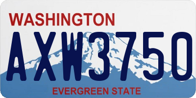 WA license plate AXW3750