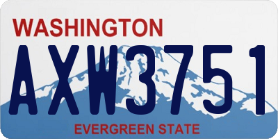 WA license plate AXW3751