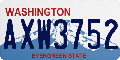 WA license plate AXW3752