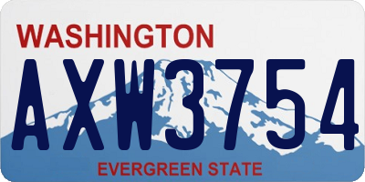 WA license plate AXW3754
