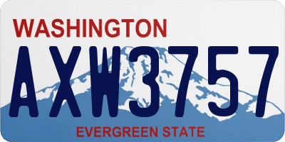 WA license plate AXW3757