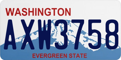 WA license plate AXW3758