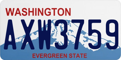 WA license plate AXW3759