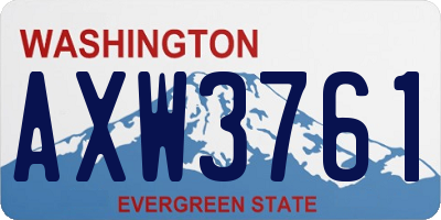 WA license plate AXW3761