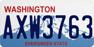 WA license plate AXW3763