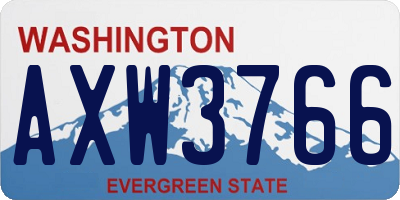 WA license plate AXW3766