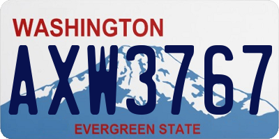 WA license plate AXW3767