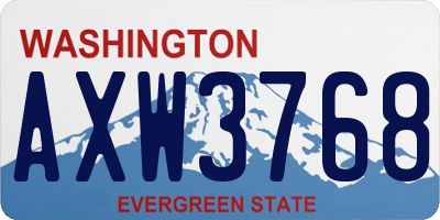 WA license plate AXW3768