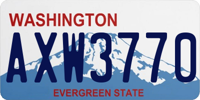 WA license plate AXW3770