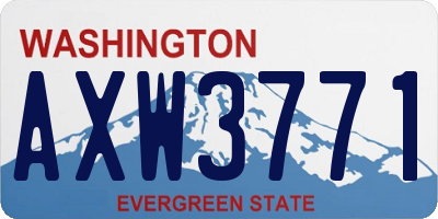 WA license plate AXW3771