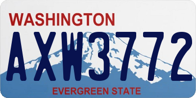 WA license plate AXW3772