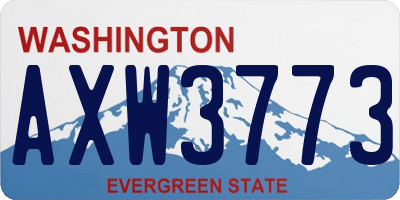 WA license plate AXW3773