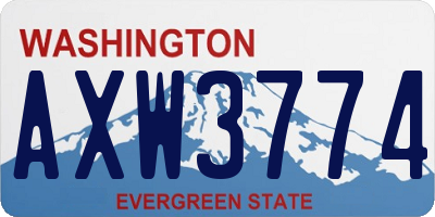 WA license plate AXW3774
