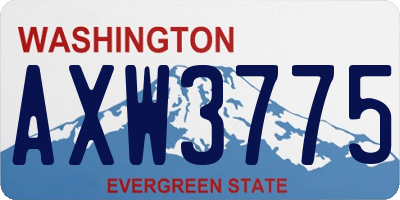 WA license plate AXW3775