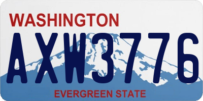WA license plate AXW3776