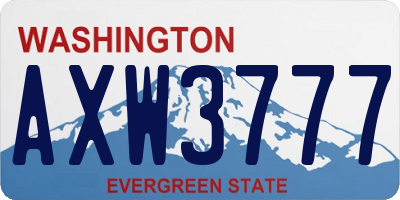 WA license plate AXW3777