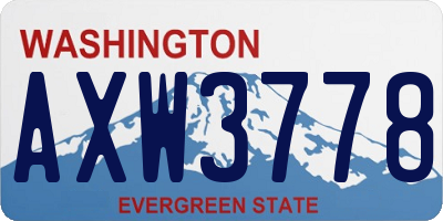 WA license plate AXW3778