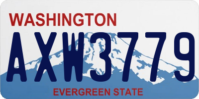 WA license plate AXW3779