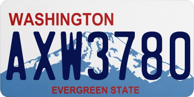 WA license plate AXW3780
