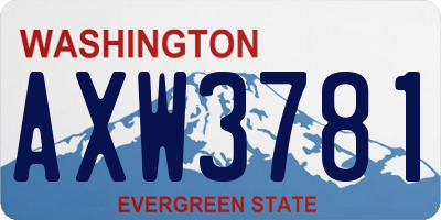WA license plate AXW3781