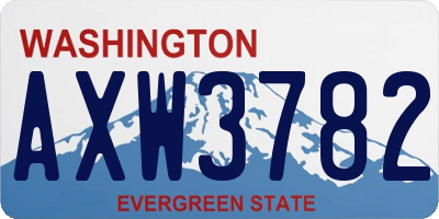WA license plate AXW3782