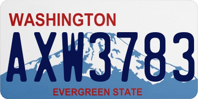 WA license plate AXW3783