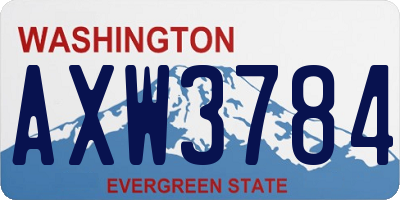 WA license plate AXW3784