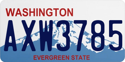 WA license plate AXW3785