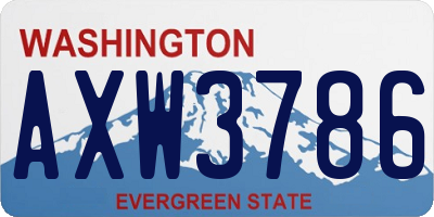 WA license plate AXW3786