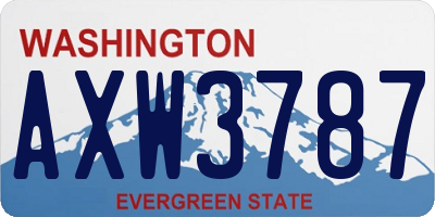 WA license plate AXW3787