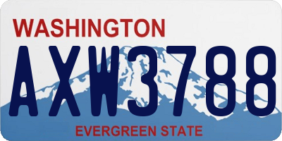 WA license plate AXW3788