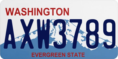 WA license plate AXW3789