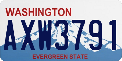 WA license plate AXW3791