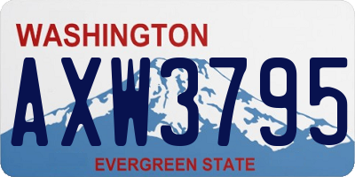 WA license plate AXW3795